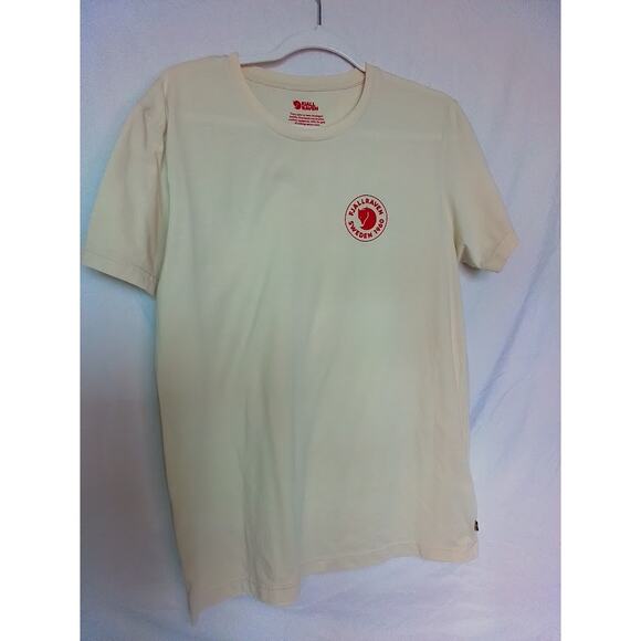 Fjällräven Logo Graphic T-Shirt Men’s Medium Off-White Short Sleeve Sweden 1960 - Picture 1 of 6